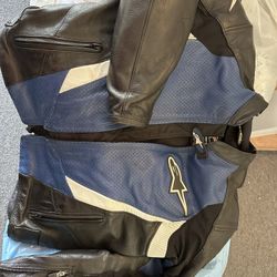 Alpine star 100% Cow leather Moto Biker Jacket With Back Gear 