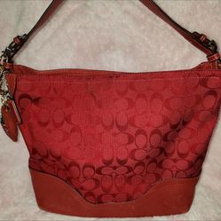 Red Coach Tote 