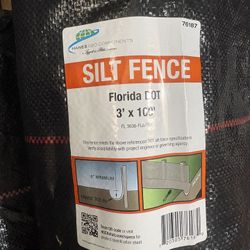 Florida DOT Silt Fence - 3'x 100' - New (With Stakes)