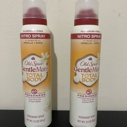 2pack Old Spice Whole Body Deodorant for Men, Total Body Aluminum Free Spray, Vanilla + Shea, 3oz