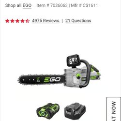 Ego Power "16 Cordless Chainsaw Kit