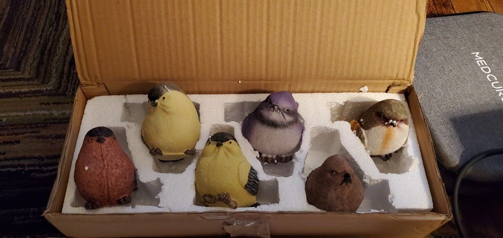 Set Of 6 Decorative Birds