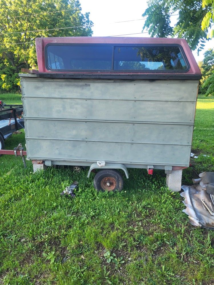 4x8 Trailer For Sale Was Making A Ground Blind On Wheels Will Make A Gray Trash Trailer Cap On The Top Came Off Of A Toyota Tacoma Metal Sides Needs P