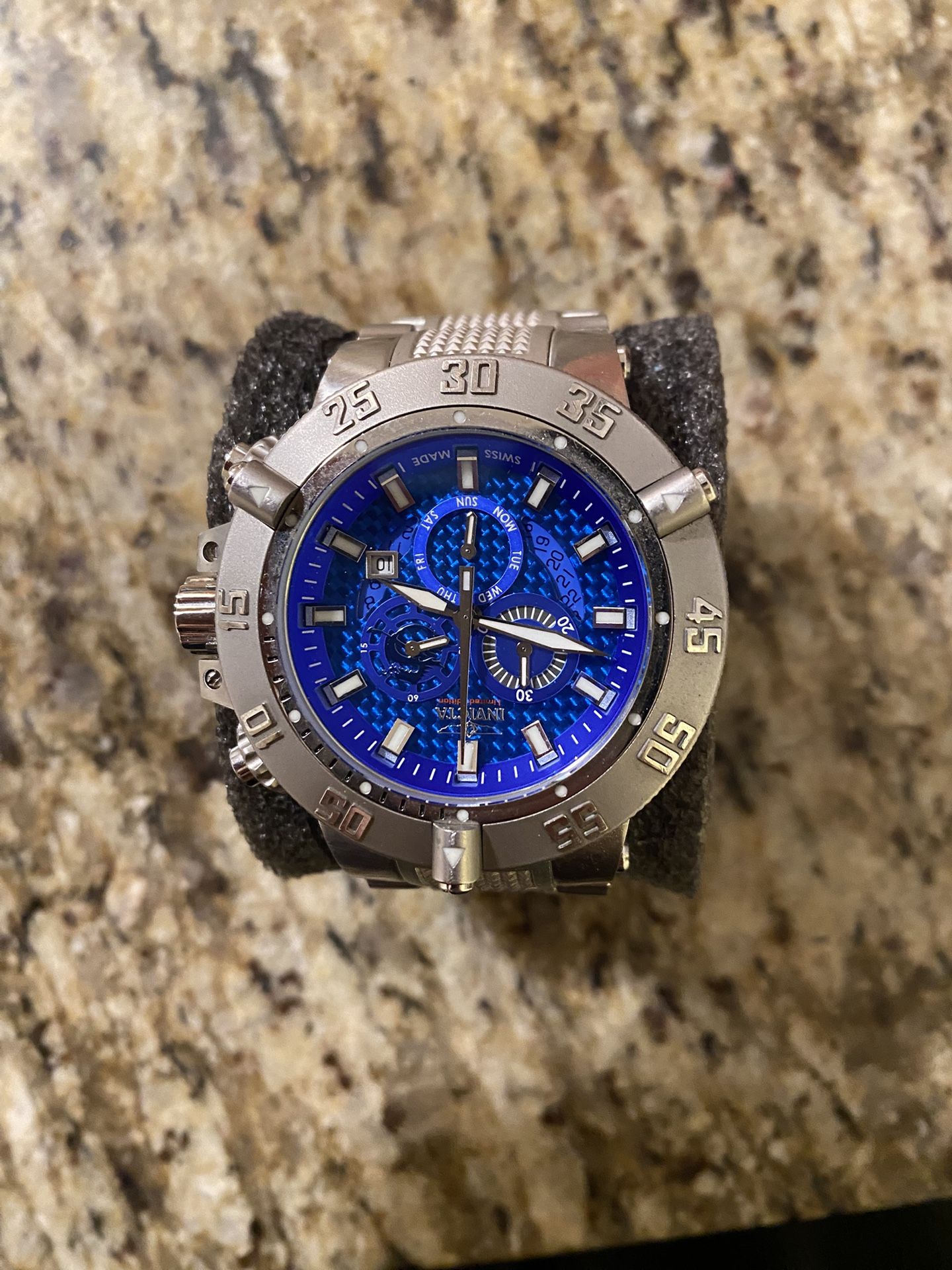 Invicta Men's Watch Stainless Steel Bracelet, Blue Dial, Quartz Movement