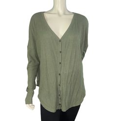 WILD FABLE TUNIC KNIT LONG SLEEVE  GREEN OLIVE TOP SIZE XL 