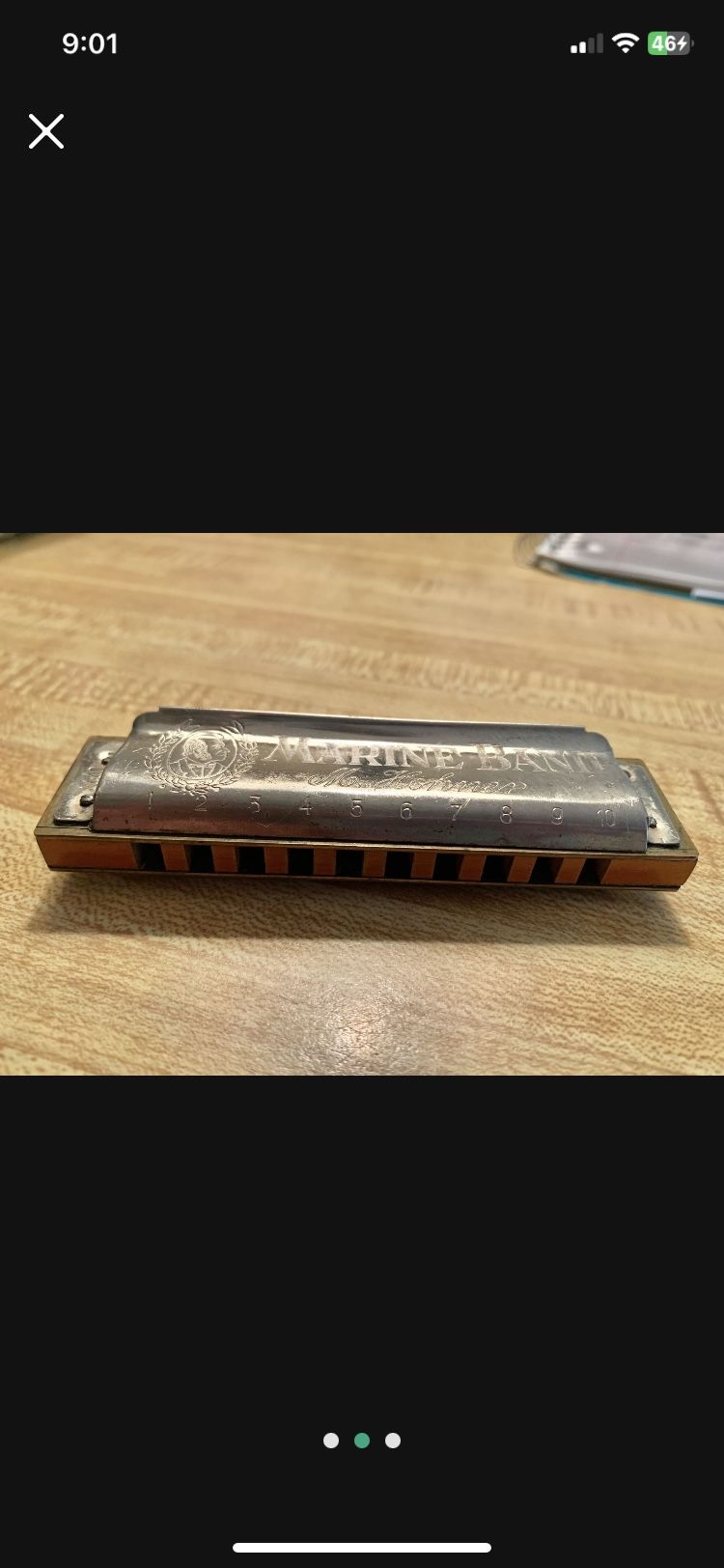 M Hohner Marine Band Musical Harmonica A440 G Key Vintage Made In Germany