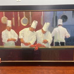 Wood Framed Italian Chefs Canvas Print 