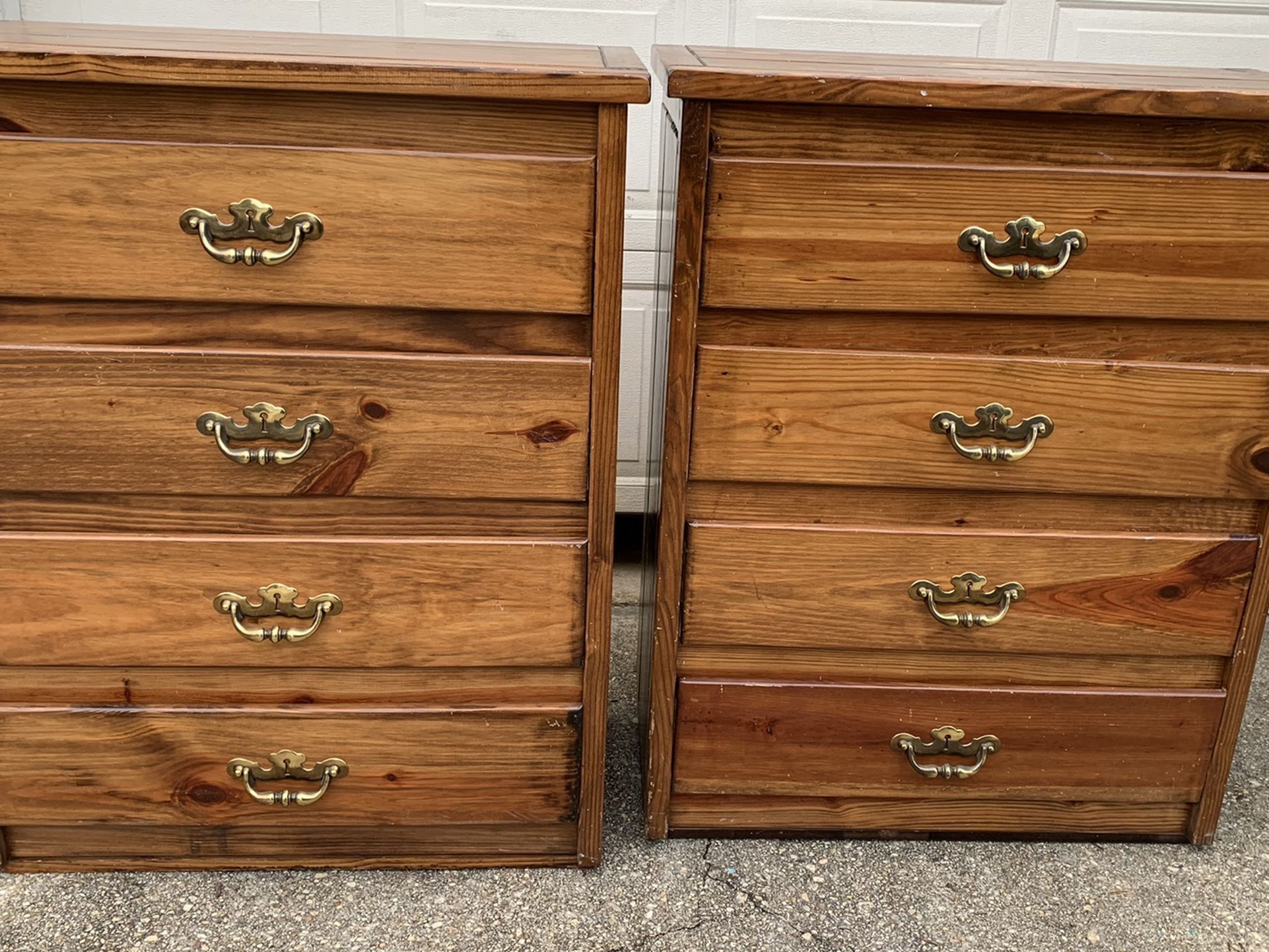 Two vintage solid pine dressers