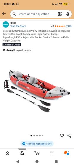 Intex Excursion Pro K2 Inflatable Kayak Set