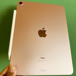 Apple IPad Air 4th Generation (10.9” Liquid Retina/ 2020 Model / RoseGold) 64GB with stylus pen & Accessories (warranty till 02/2023)