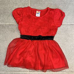 3T Red & Black Flared Tunic Top