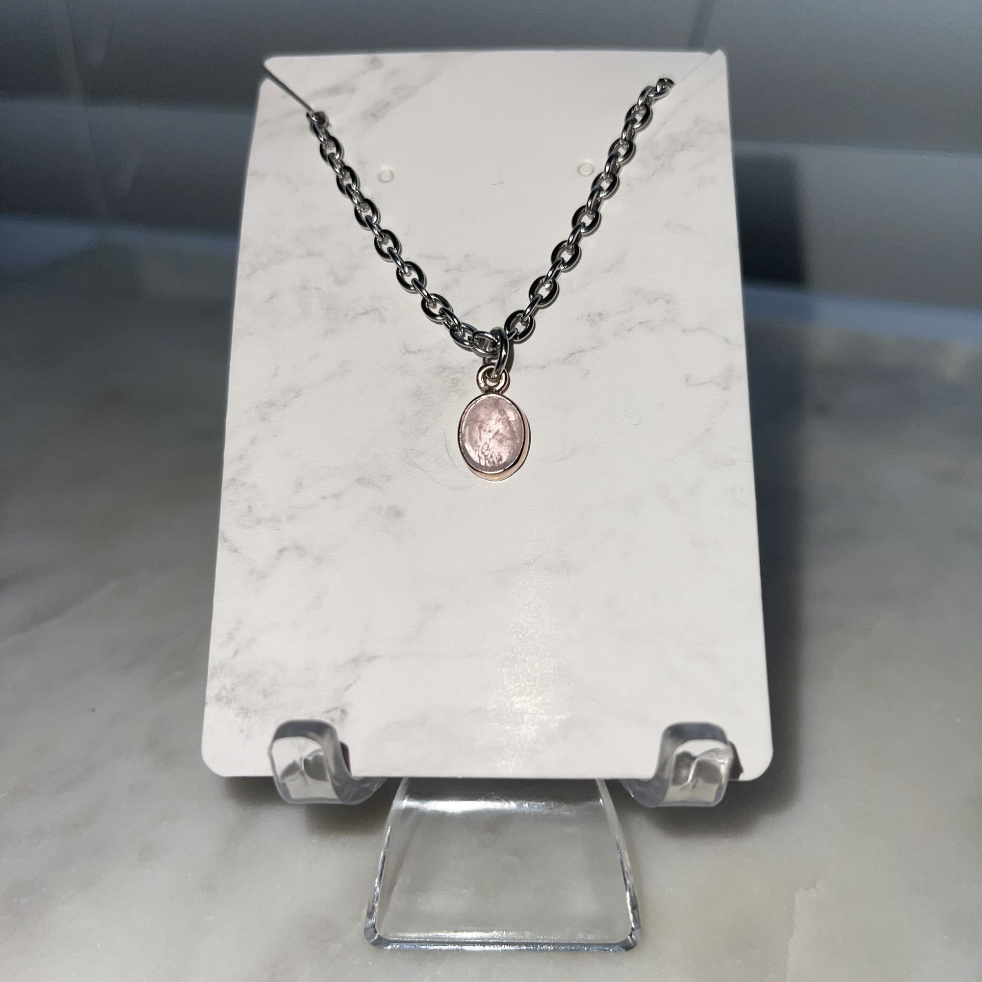 Morganite Choker With Rose Gold Orvelay And Sterling Silver  