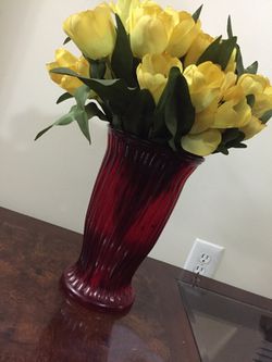 Beautiful yellow flowers with vase