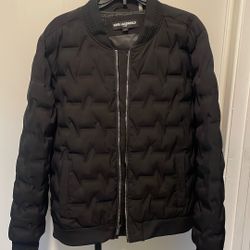 Karl Lagerfield Sz Large Black Bomber Flight Jacket