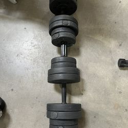 New 2 In 1 Adjustable Dumbbell Set 66 Lbs