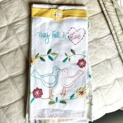 Anthropologie Needlepoint Wedding Handtowels