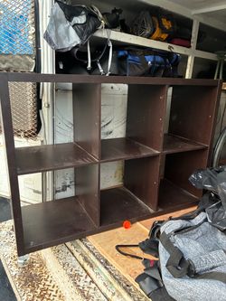 Dark wood cube shelf / cupboard
