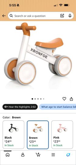 Baby Balance Bike for 1 Year Old Boys Girls, 10-24 Month Toddler Balance Bike