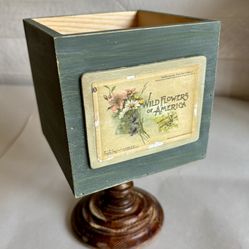Upcycled DIY Green Planter Box On Wood Pedestal