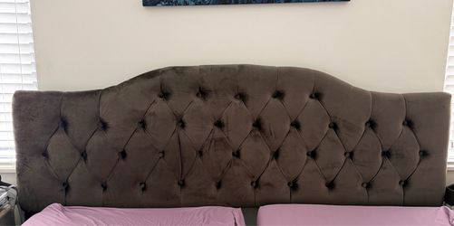 Gray King Size Upholstered Headboard