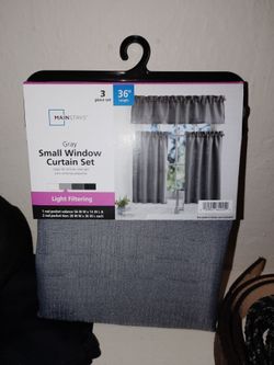Mainstays Gray Small Window Curtain Set