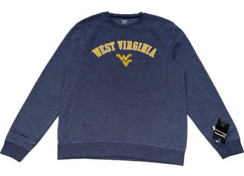 West Virginia Mountaineers Crewneck Sweatshirt Mens Large & XL New Embroidered Logo
