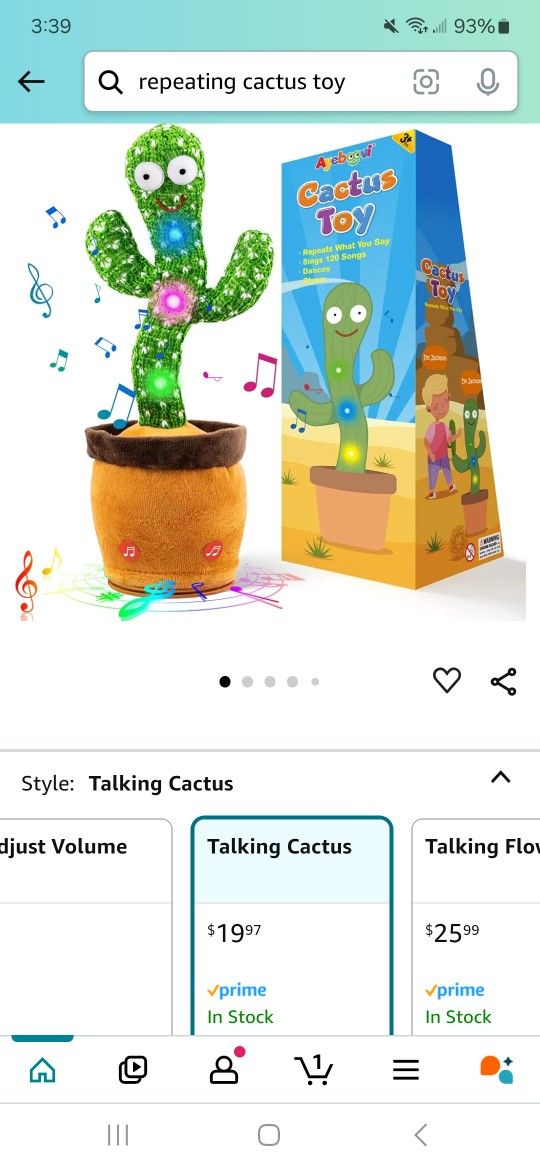 Repeating Dancing Cactus Toy