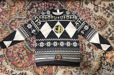 Ugly Christmas Sweater Mighty Morphin Power Rangers Black