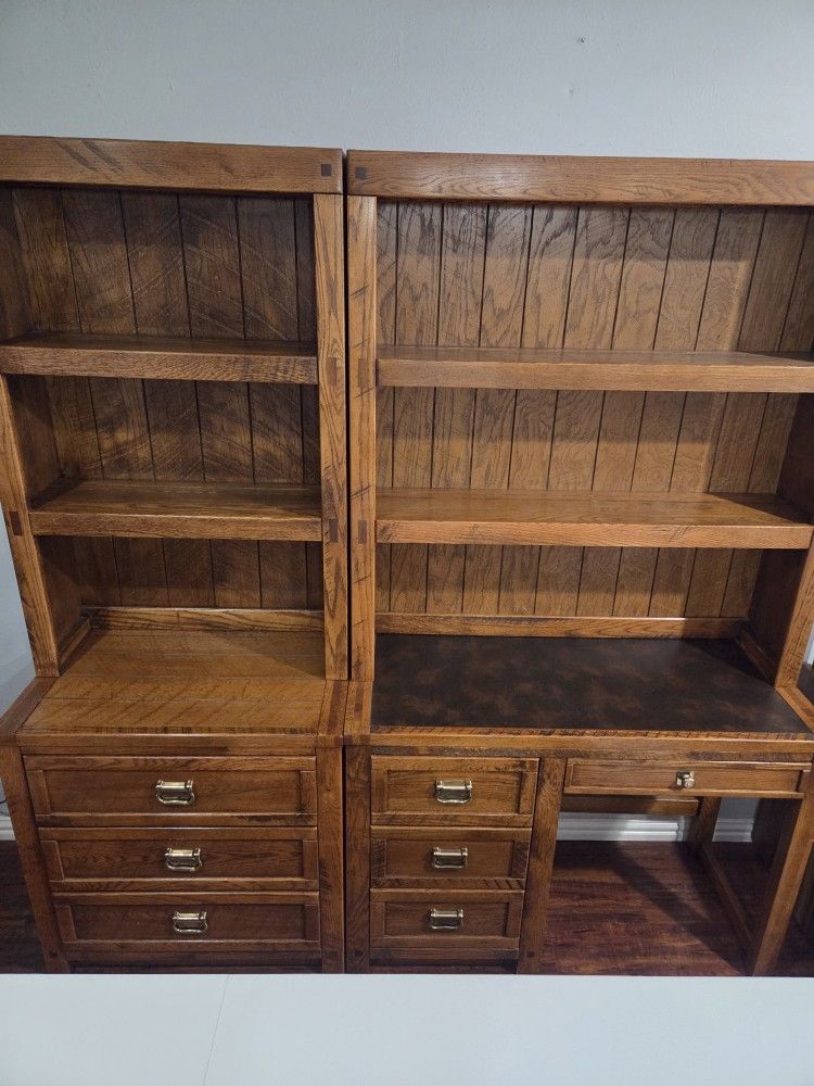 Mid Century Solid wood writting desk and book shelvMid Century Solid wood writting desk and Book Shelves.