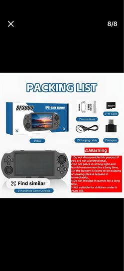 SF3000 Retro Handheld Game Console | 4.5" IPS Screen & Gamer Gift for Him