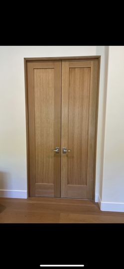 2x 24”wide 96”high ETO DOORS Shaker Style Raw Unfinished Solid Core White Oak Door