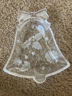 Glass Bell Shaped Christmas Dish / Christmas Dish