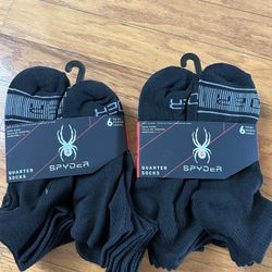 NWT Spyder Men’s Quarter Socks 12 Pairs 