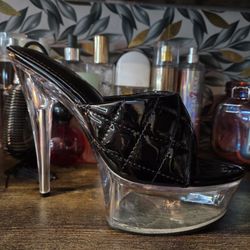 Platform Heels, Cape Robbin, Black &clear, Size 9