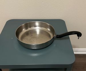 Stainless Steel Skillet with Black Handle