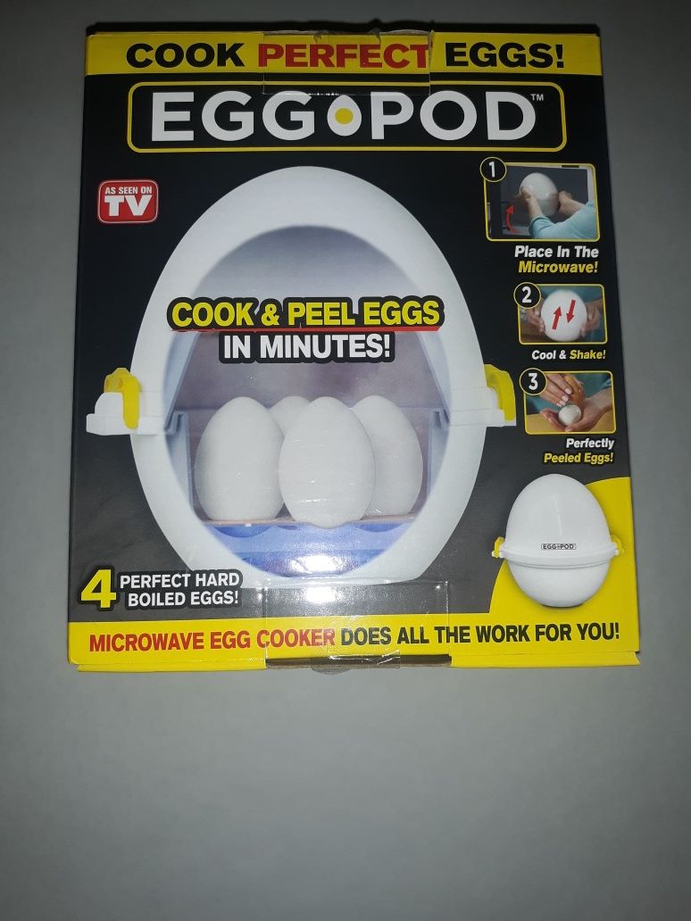 EGG POD Microwave Oven Cooker Perfectly Cooks Hard Boiled Detaches Shell SEEN TV