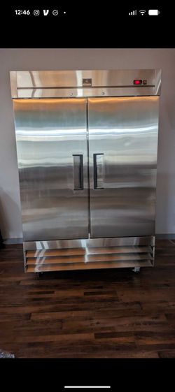 Stainless industrial refrigerator, needing parts