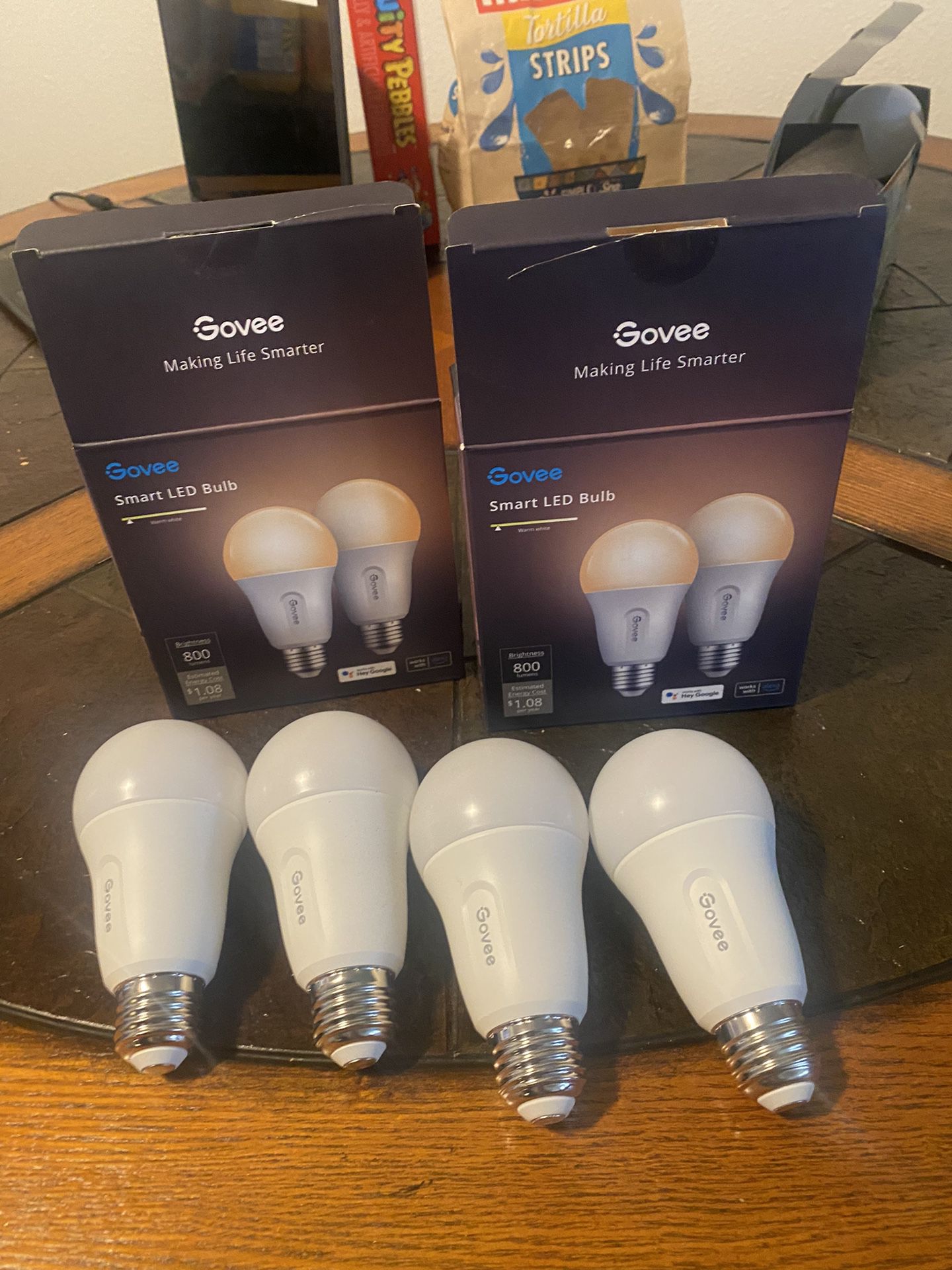  $60 (very firm on price ) 4 Smart Light Bulbs, Wi-Fi and Bluetooth Light Bulbs, Works with Alexa & Google Assistant, 9W 60W —(nothing wrong with them