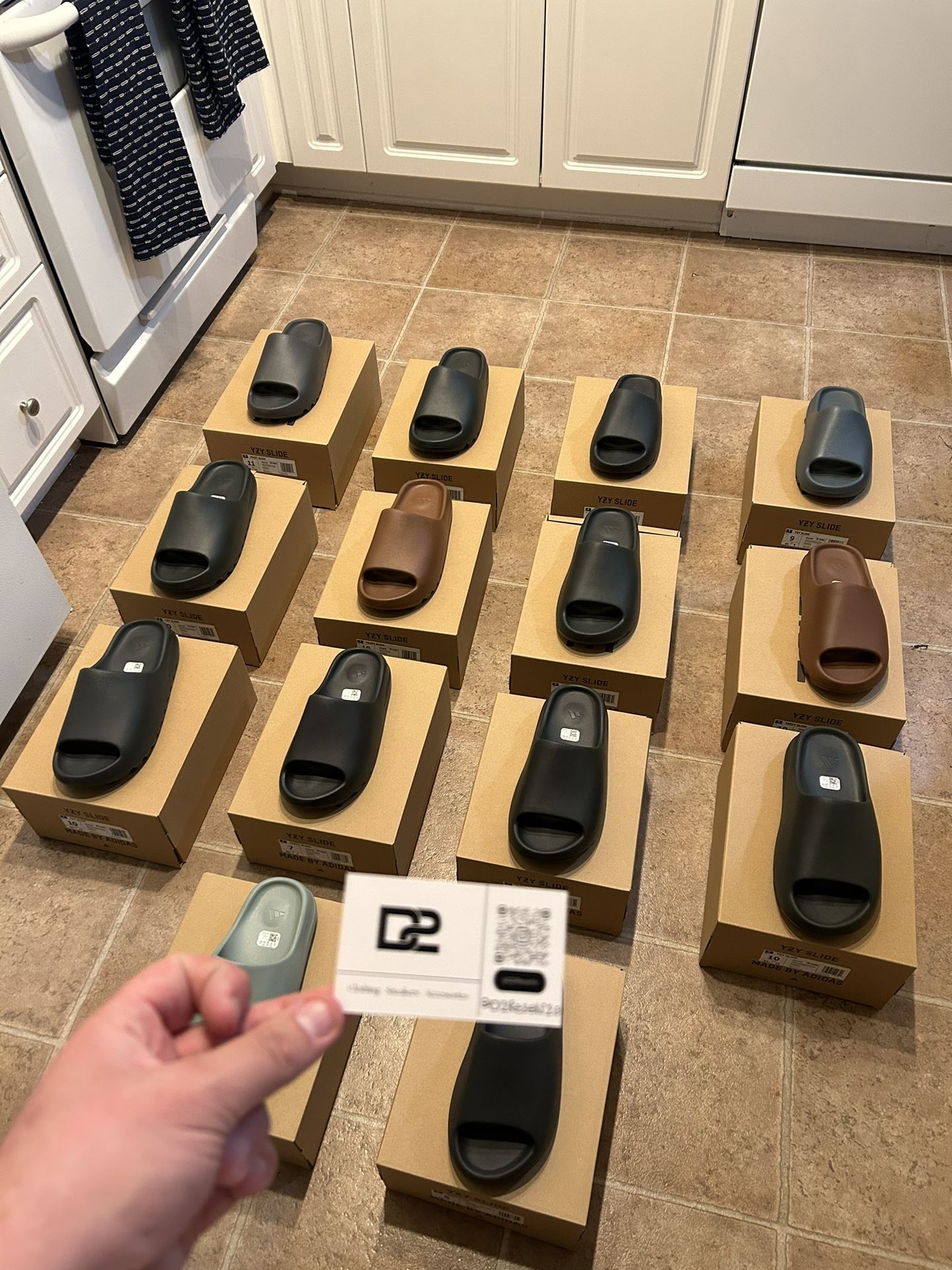 Yeezy Slides + Foam RNRs (Onyx, Azure, Bone)