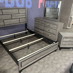 Grey And Black Queen Bedroom Set