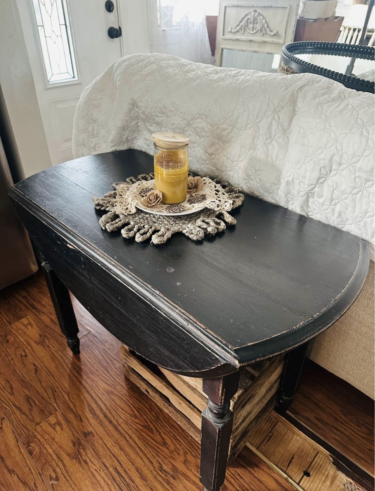 Black antique folding table