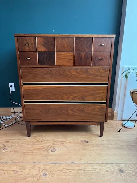 Mid Century Modern Tall Boy Dresser