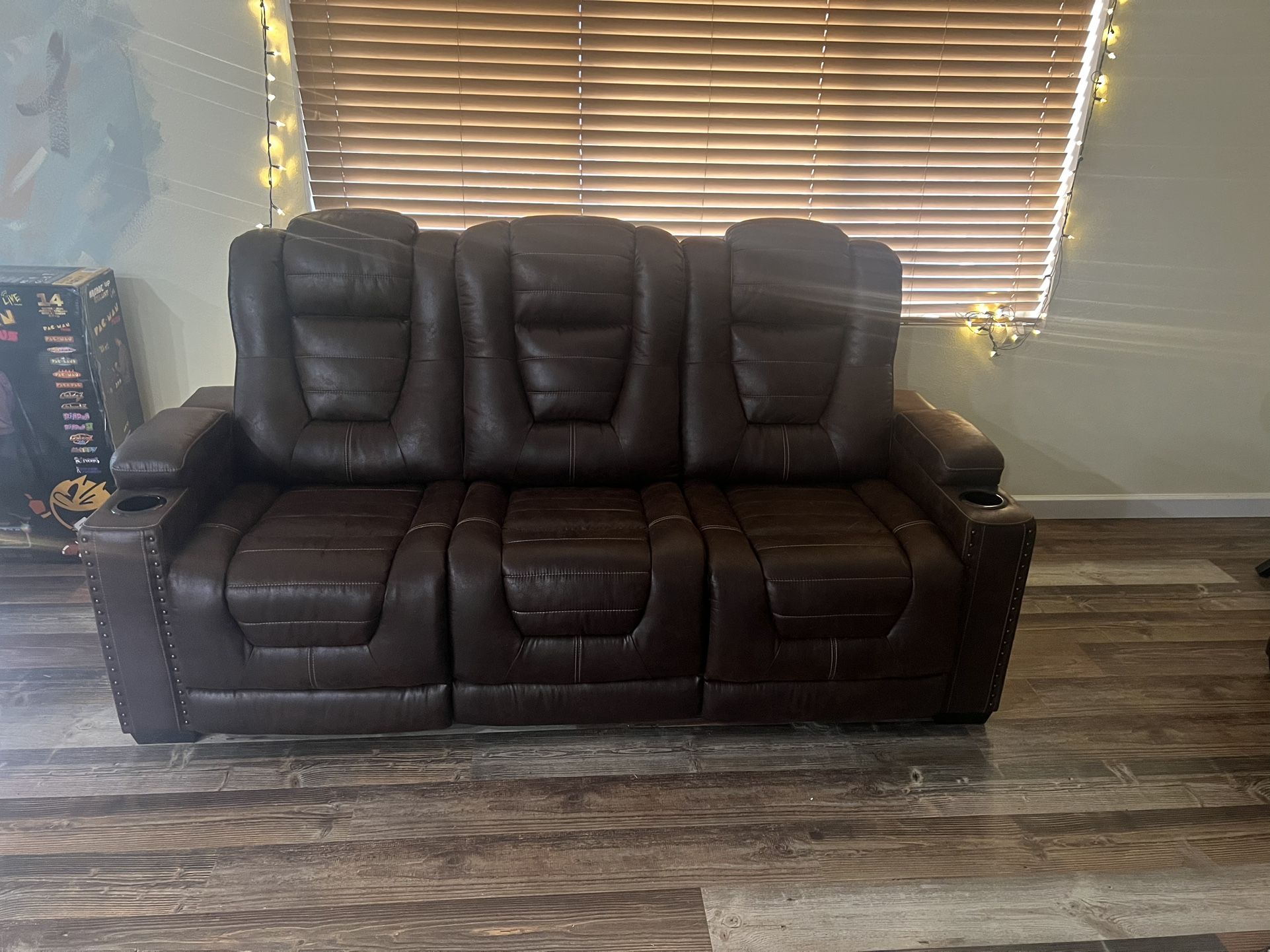Ashley Leather Reclining Couch And Reclining Love Seat