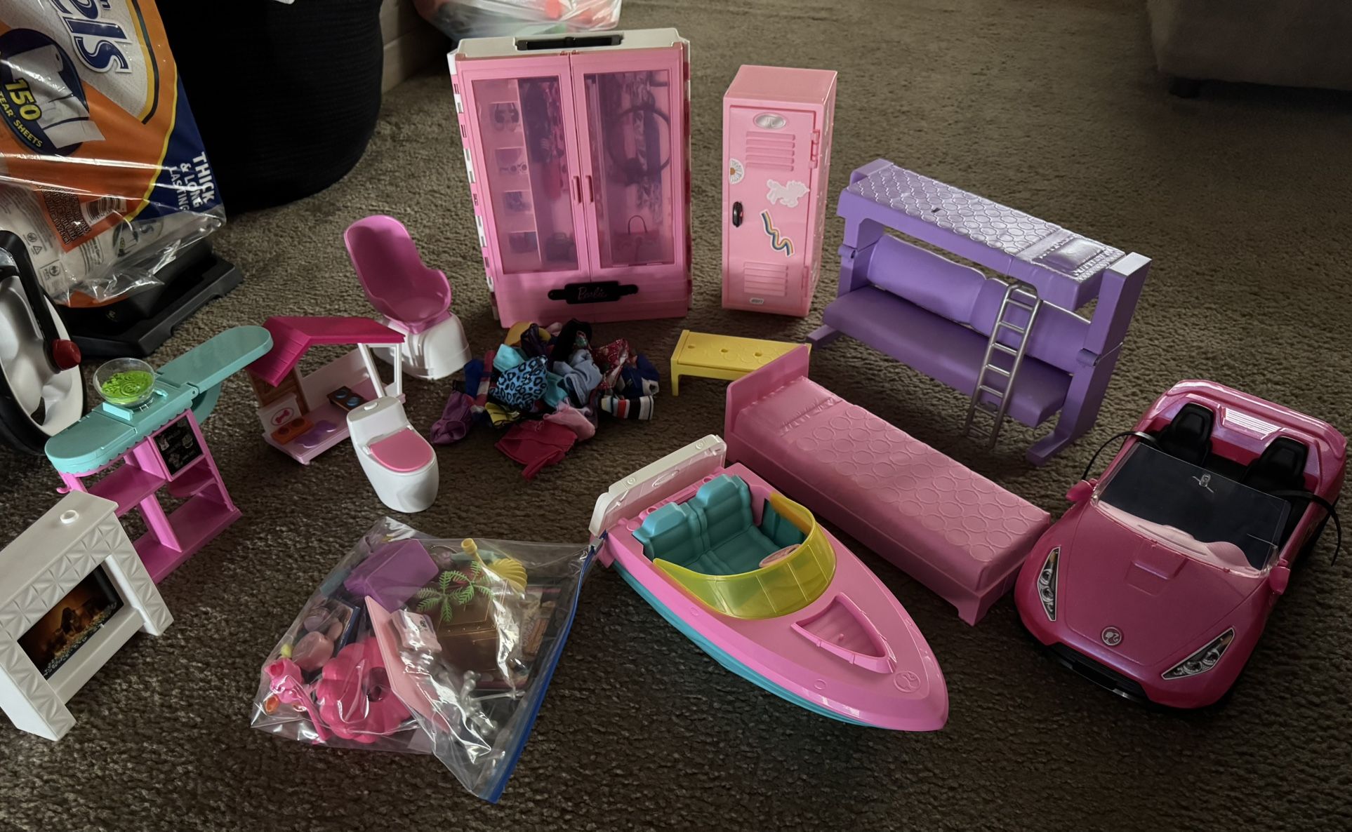 Barbie Car, Boat, Closet, Bed Ect $50 19th Ave & 101