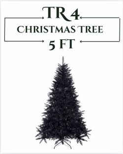 (5FT)Artificial Christmas Tree Classic Xmas Pine Tree with Solid Metal Stand
