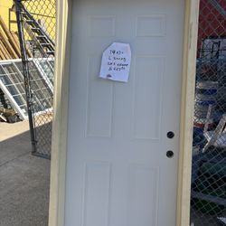 34x80 Exterior Door 2x6 Frame  Left Swing 