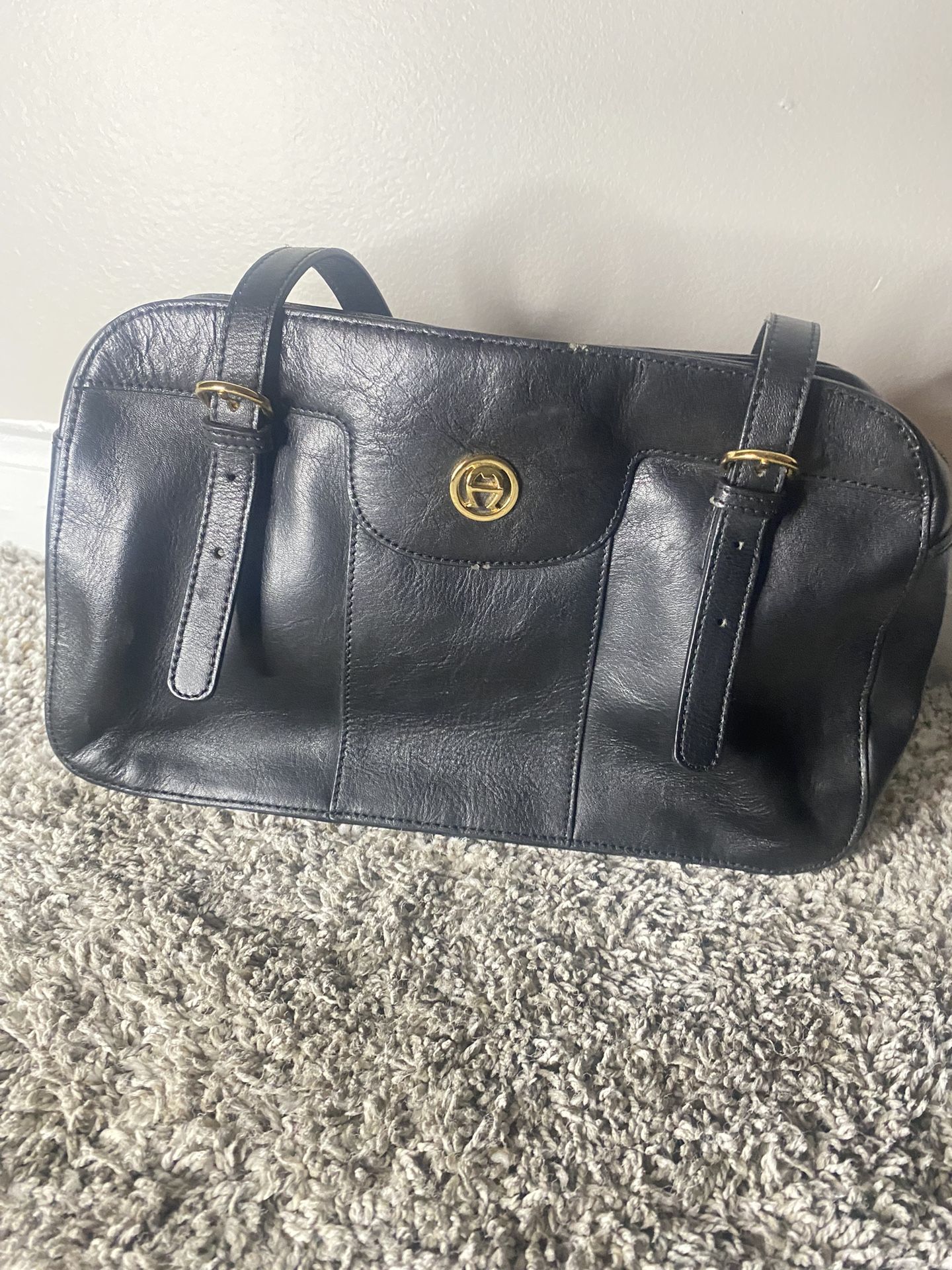 Margot | Genuine Leather Black Satchel