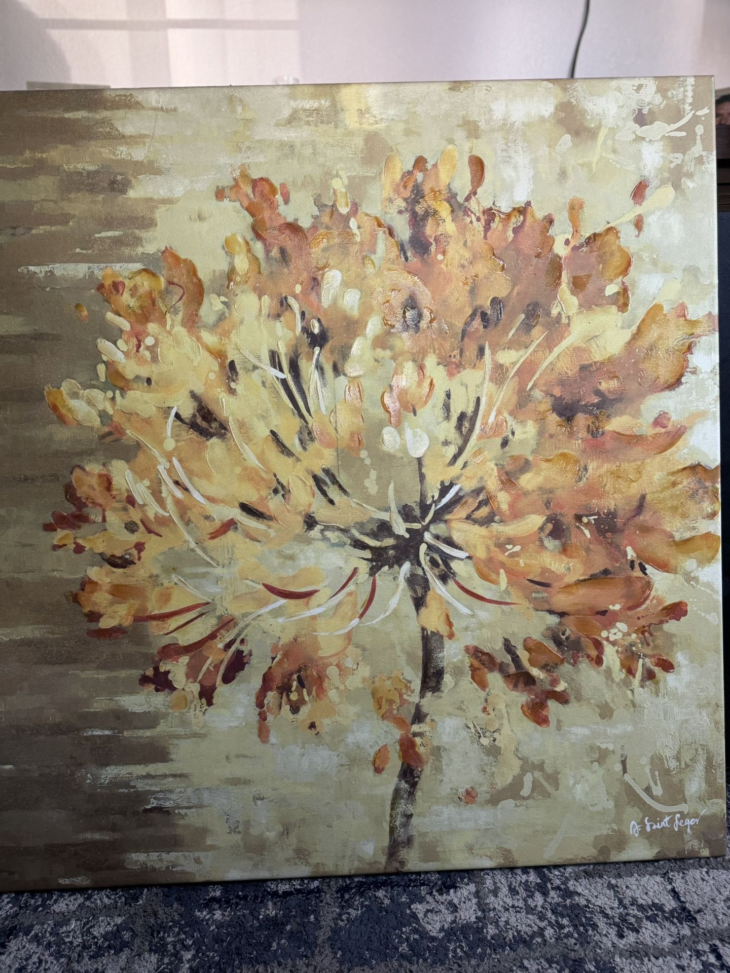 Flower canvas painting frame
