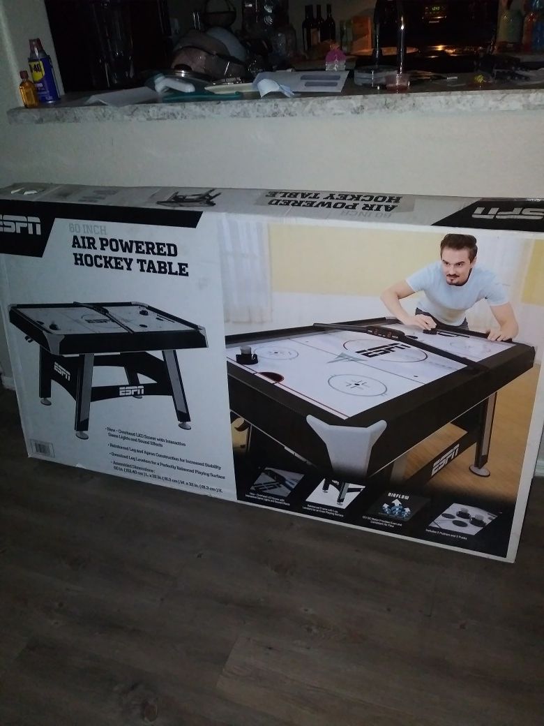 Brand new Espn 60in. Air hockey table