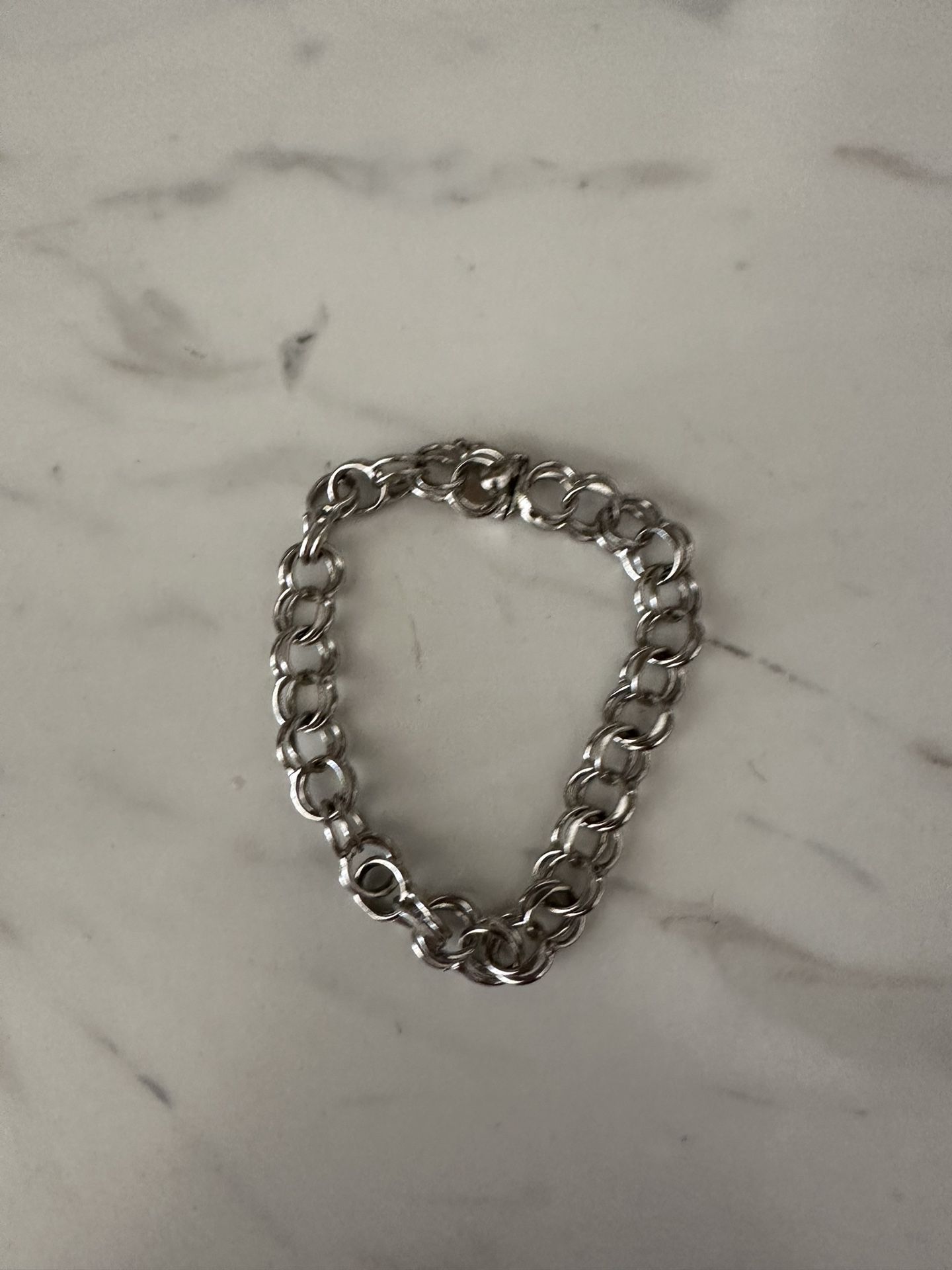 Sterling Silver Double Charm Bracelet 